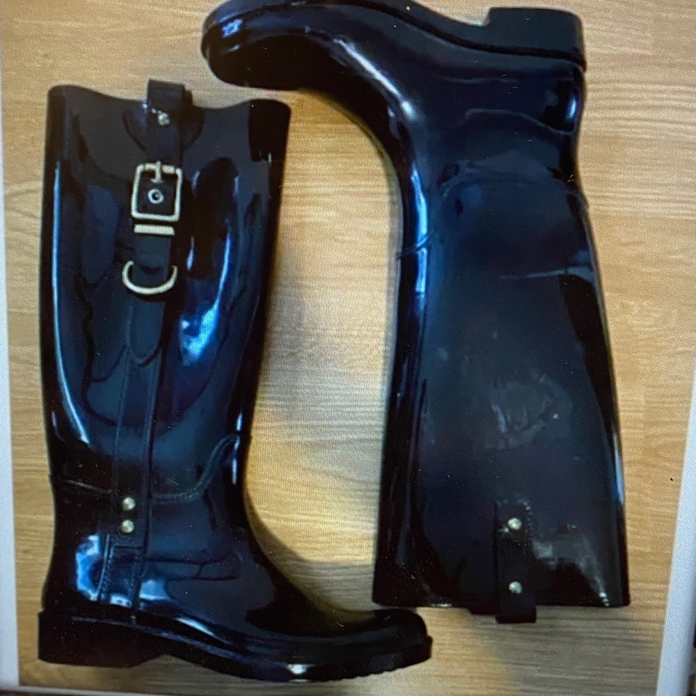 Coach women's Black Rain Boots - Picture 2 of 4